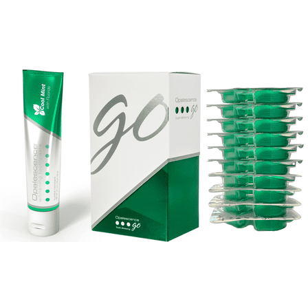 Opalescence Go 15% Whitening Bundle, Prefilled Gel Kit (10 Trays) & Mint Original Toothpaste 4.7 oz