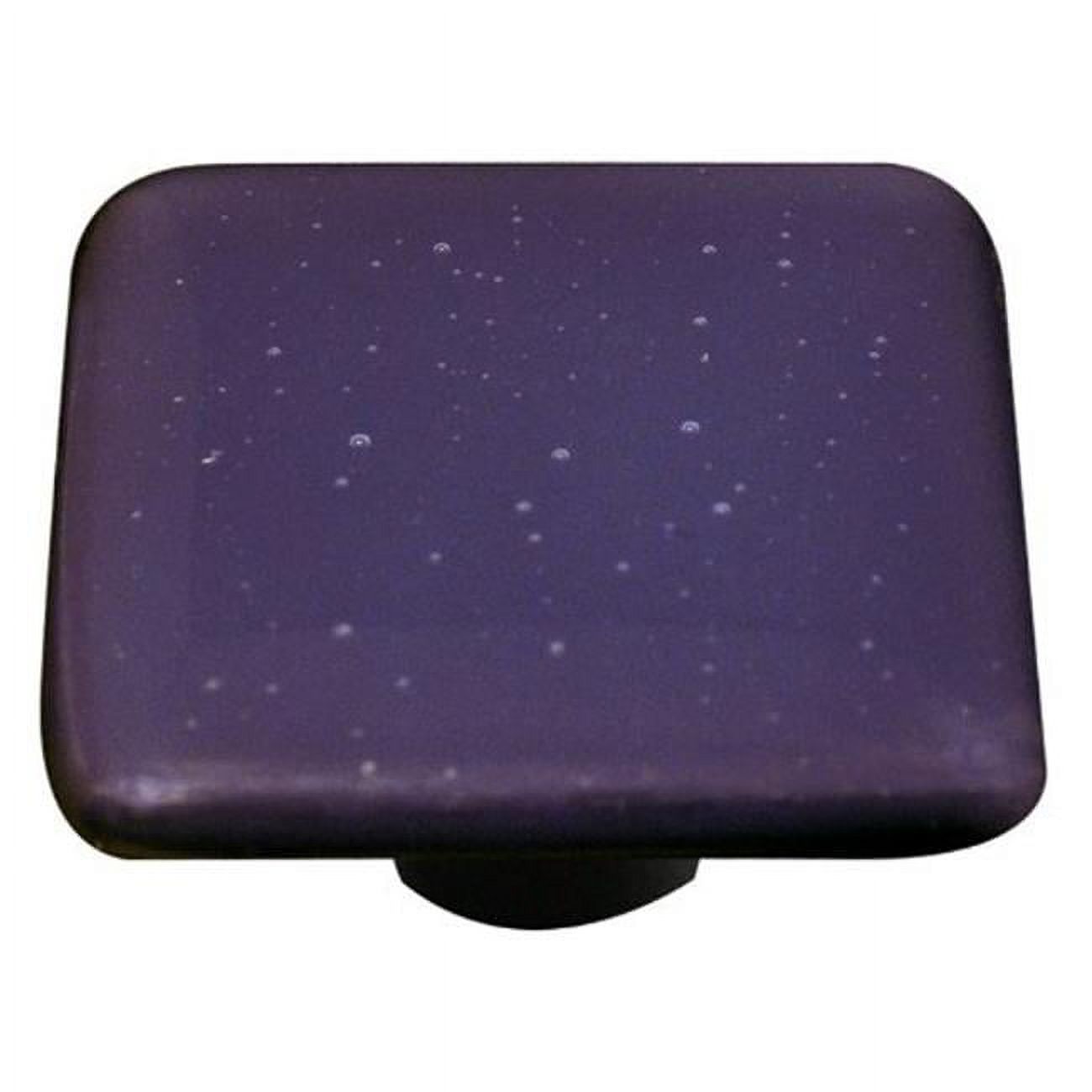Opaline Black Square Glass Knob Aluminum Post
