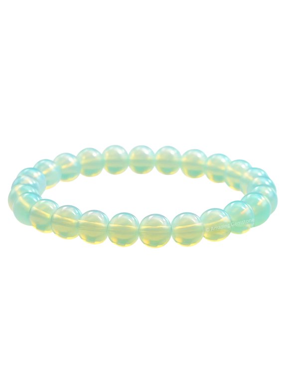 Opalite Bracelet - 8mm Beaded Stretch Bracelet and Healing Stones