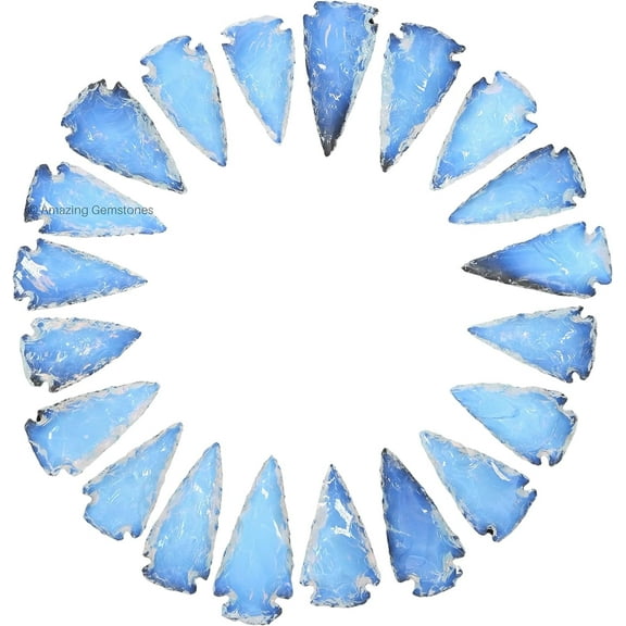 Opalite Crystal Arrow Head Stone 20 Pieces (1" to 1.5" Inch)
