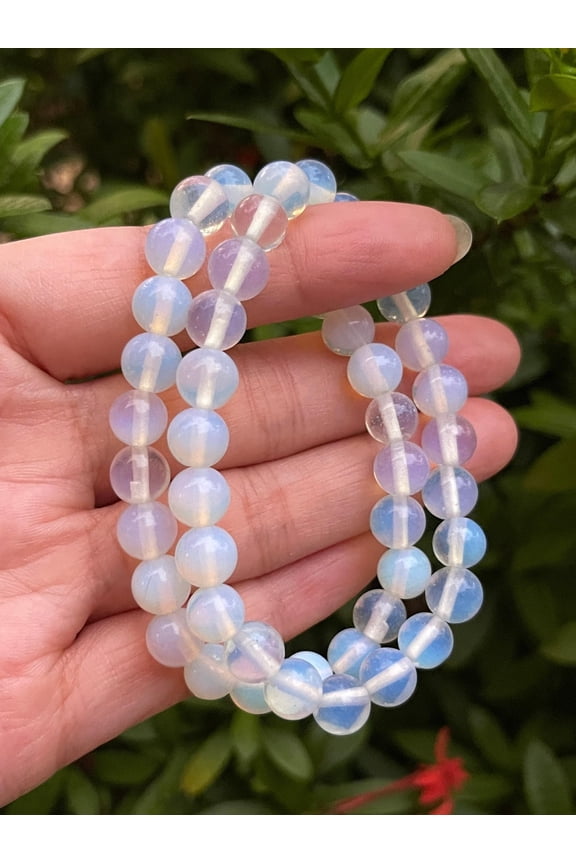 Opalite Crystal Bead Bracelet 8mm, Genuine Opalite Stretch Gemstone Bracelet, Healing Crystal Bracelet Bead Bracelet, Gift for Men & Women