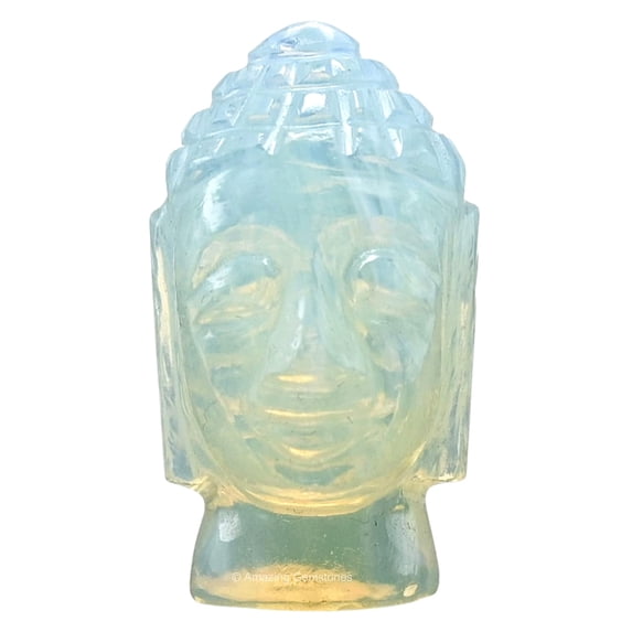 Opalite Crystal Buddha Head Statue for Zen