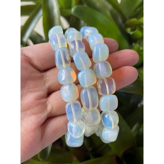 Opalite Crystal Nugget Bracelet, Wholesale Genuine Opalite Tumbled Gemstone Bracelet, Gift for Men & Women (1)
