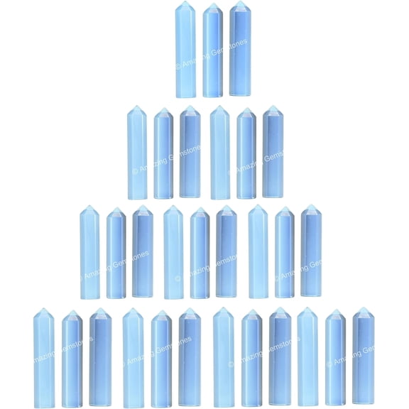 Opalite Crystal Points Set  Pack of 3 Natural Healing Wand Stones for Crystal Grids, DIY Crafts, Meditation & Energy Work