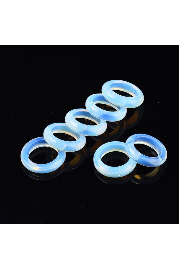 Opalite Plain Band Ring Gemstone Jewelry for Women US Size 5 1/2(16.1mm)~US Size 8 3/4(18.7mm)