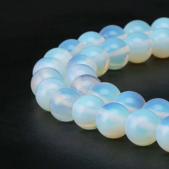 Opalite Smooth Round Beads 6-12mm 15.5 Inch Strand Gemstone Jewelry Making Bracelet Necklace Craft