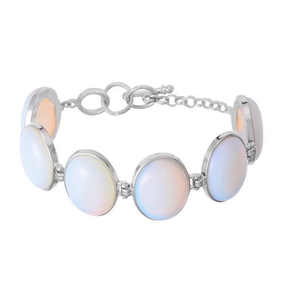Opalite Station Bracelet Fashion Jewelry Gift for Women Size 7.5" Ct 122.5
