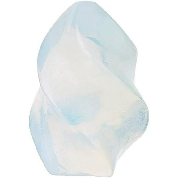 Opalite Tower Flame Opalite Stone 19x29mm Opalite Quartz Flame Tower Gemstone Display Decorations Flame Shaped Energy Stone for Gem Collection Display Home Decoration White