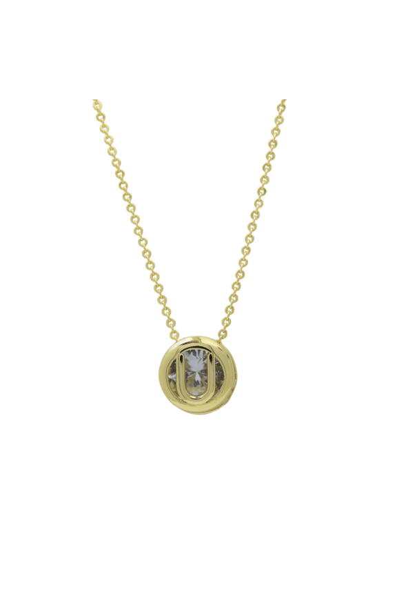 U Initial Necklace for Women, 18K Gold Plated Round Letter U Pendant with Cubic Zirconia, Personalized Initial Jewelry Gift for Mom, Wife, Girlfriend