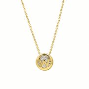 W Initial Necklace for Women, 18K Gold Plated Round Letter W Pendant with Cubic Zirconia, Personalized Initial Jewelry G