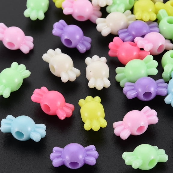 Opaque Acrylic Beads Candy Mixed Color 16x8x8.5mm Hole: 3mm about 1300pcs/500g