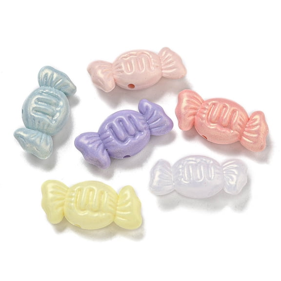 Opaque Acrylic Beads Candy Mixed color 12.5x26.5x8.5mm Hole: 1mm