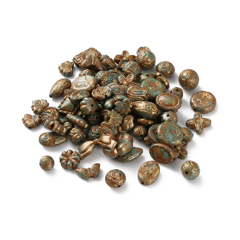 Opaque Acrylic Beads Golden Metal Enlaced Mixed Shapes Camel 10.5~20x7~20x5~9mm Hole: 1.2~2mm about 462pcs/500g
