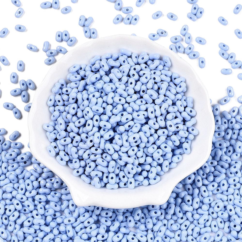 Opaque Acrylic Beads Peanut Cornflower Blue 6.5x4x3mm Hole: 1.5mm about 9998pcs/500g
