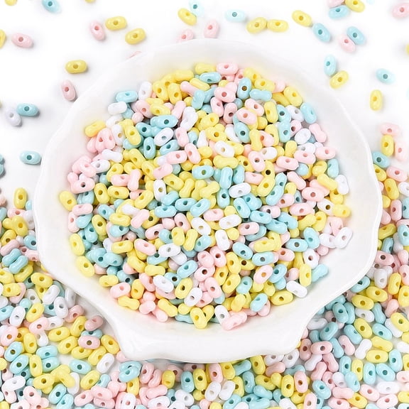 Opaque Acrylic Beads Peanut Mixed Color 6.5x4x3mm Hole: 1.5mm 9998pcs/500g diy