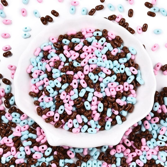 Opaque Acrylic Beads Peanut Mixed color 6.5x4x3mm Hole: 1.5mm 9998pcs/500g