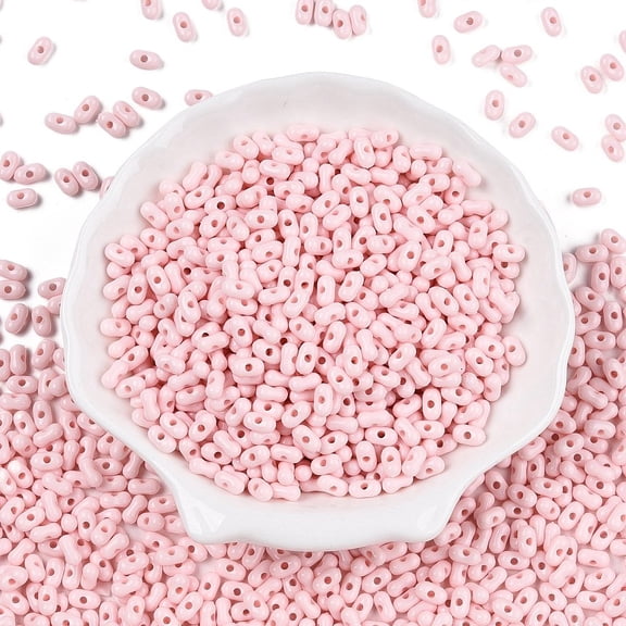 Opaque Acrylic Beads Peanut Pink 6.5x4x3mm Hole: 1.5mm about 9998pcs/500g DIY