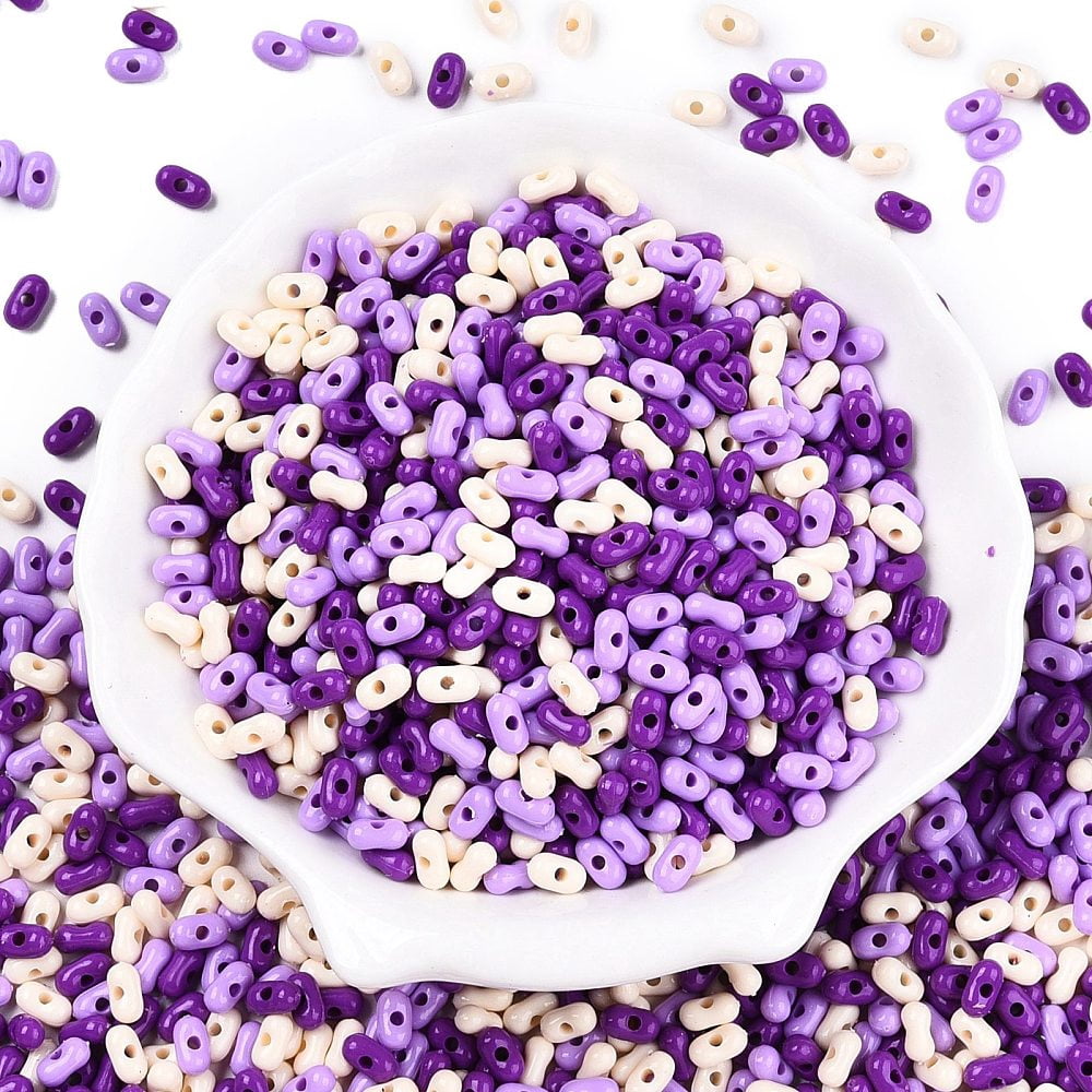 Opaque Acrylic Beads Peanut Purple 6.5x4x3mm Hole: 1.5mm about 9998pcs/500g 500gs