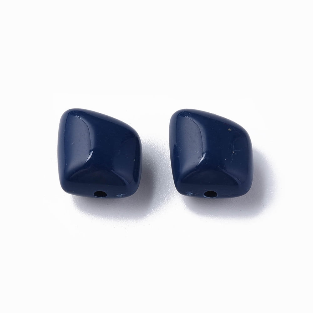 Opaque Acrylic Beads Polygon Midnight Blue 17.5x15.5x11mm Hole: 2mm about 230pcs/500g