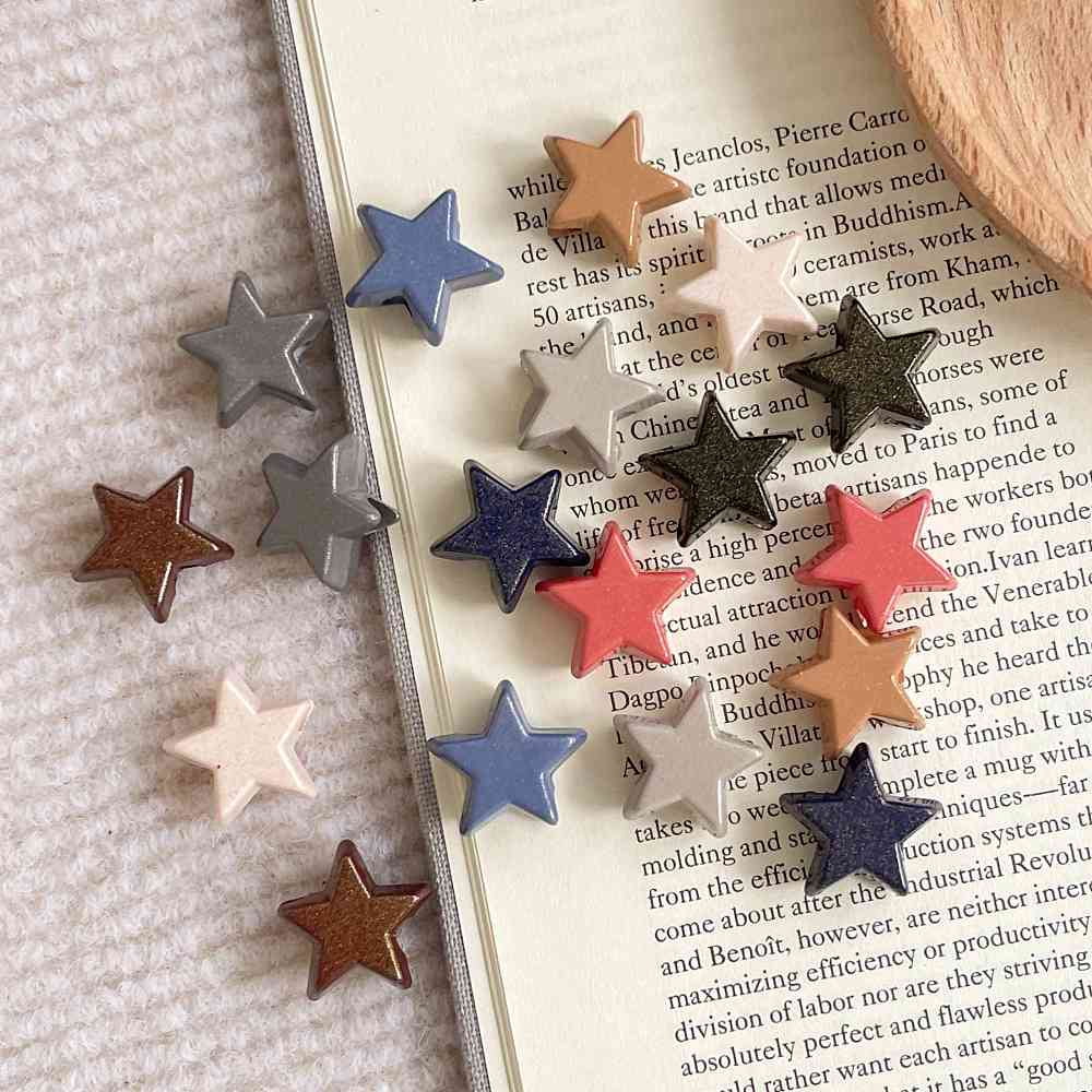 Opaque Acrylic European Beads Large Hole Beads Star Mixed color 16.7x17.7x8mm Hole: 4mm