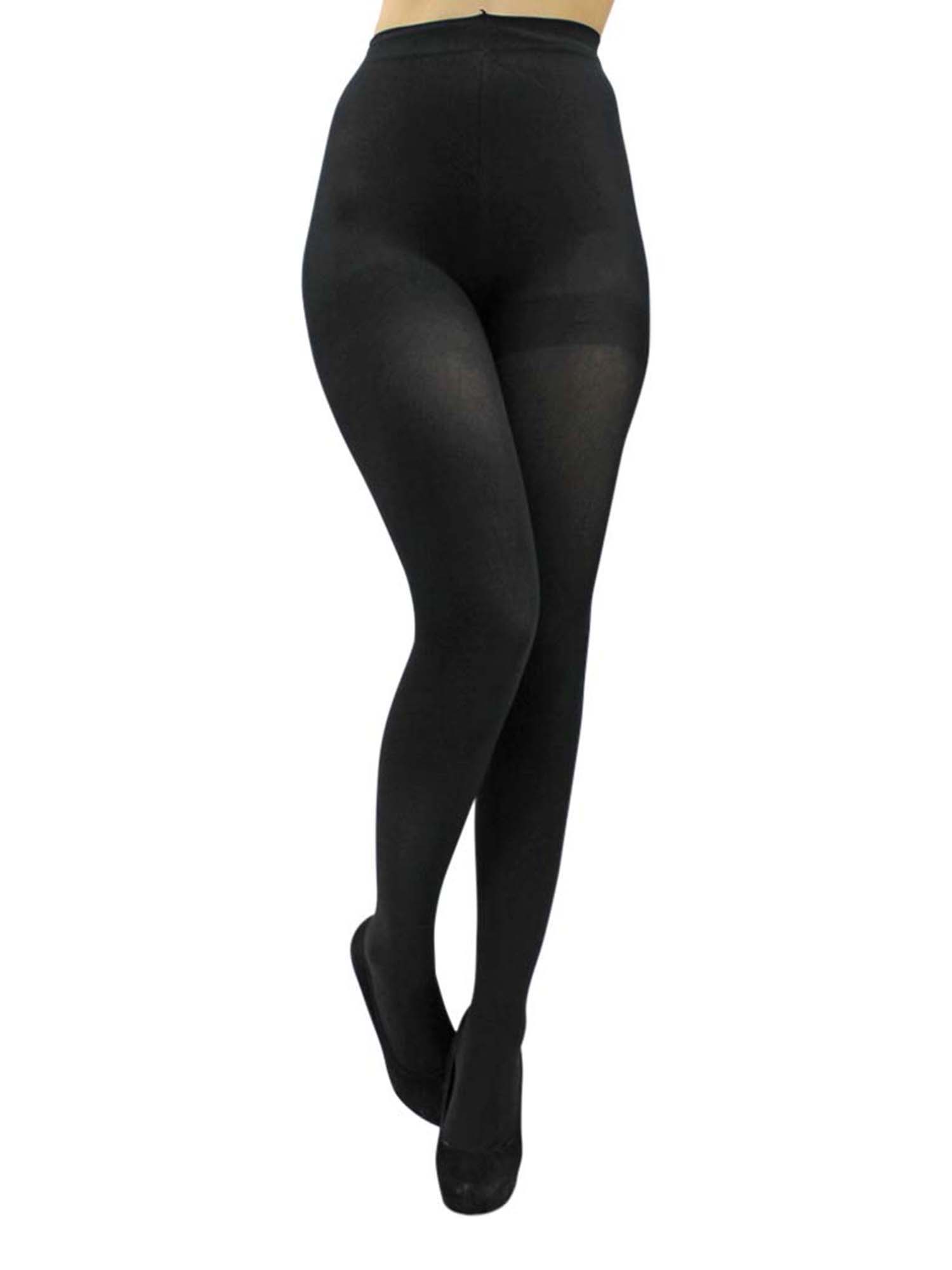 Opaque Black Stretchy Pantyhose Tights - image 1 of 3