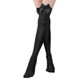 thumbnail image 1 of Opaque Bow Stockings Thigh High Stockings Black White Knee High Socks with Bows Women's Knee High Socks Over Knee Long Tights for Girls Ladies, 1 of 5