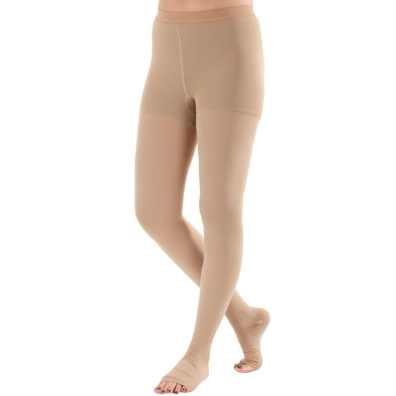 Opaque Compression Pantyhose 20-30 mmHg by Absolute Support - Beige, Large