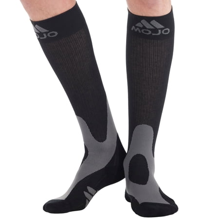 Opaque Compression Socks for Women and Men 20-30mmHg by Mojo - Black, 5X-Large
