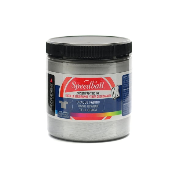 Opaque Fabric Screen Printing Inks silver, 8 oz. (pack of 2)