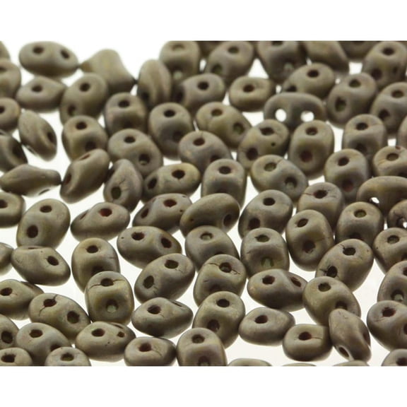 Opaque Green Dark Senegal Brown Purple Superduo Beads DU0553420-85695-TB