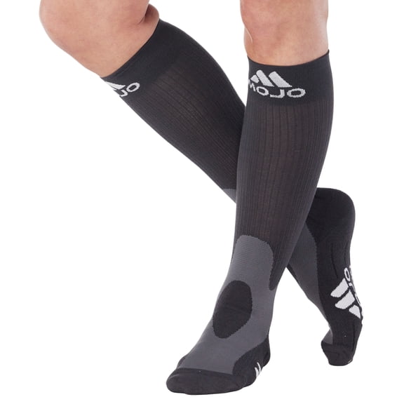 Opaque Men and Womens Compression Socks 20-30mmHg for Swelling - Grey, X-Large