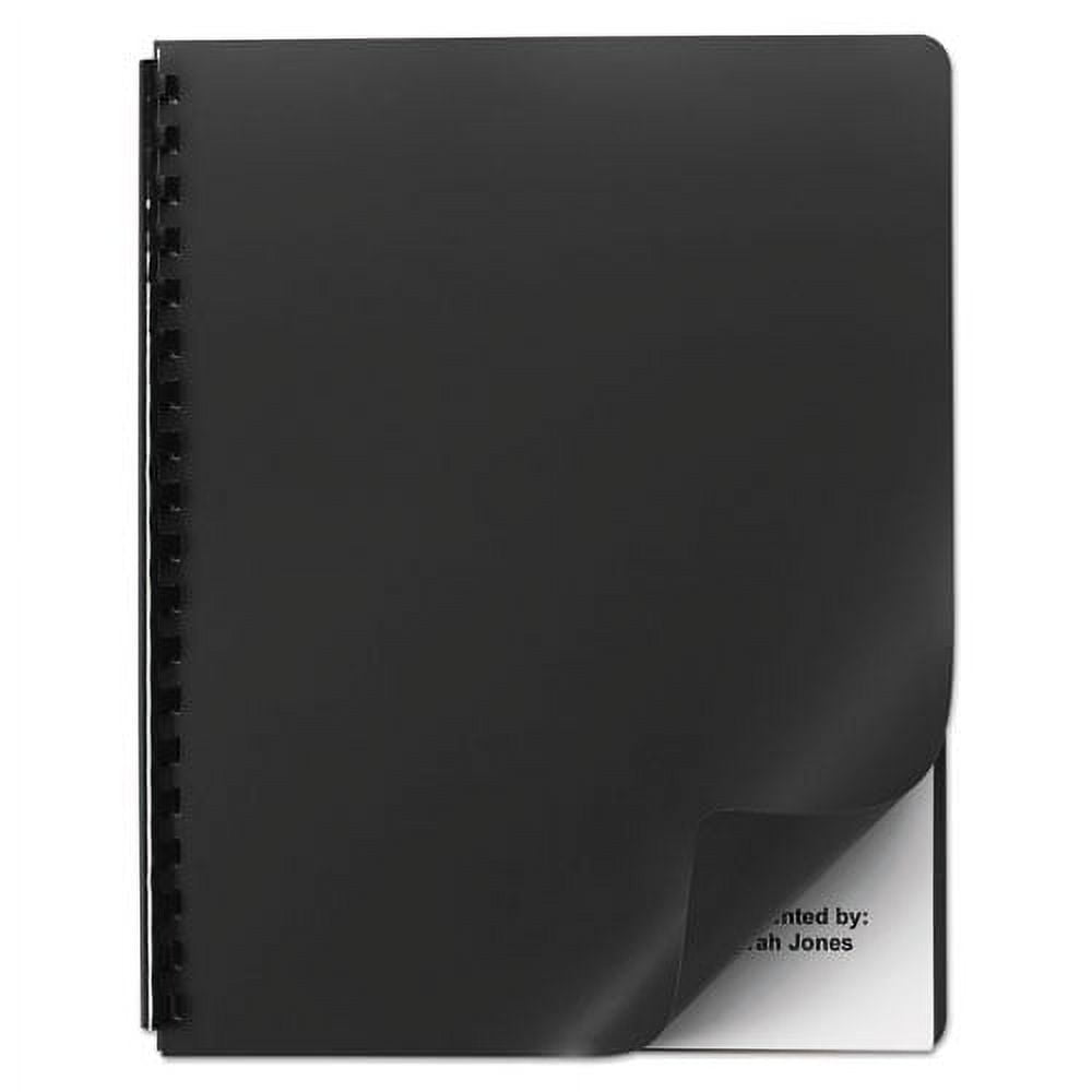 Opaque Plastic Presentation Covers for Binding Systems, Black, 11.25 x 8.75, Unpunched, 25/Pack | Bundle of 2 Packs