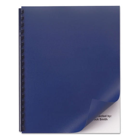 Opaque Plastic Presentation Covers for Binding Systems, Navy, 11 x 8.5, Unpunched, 50/Pack | Bundle of 2 Packs