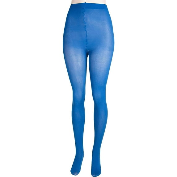 Opaque Plus Size Tights for Women, Comfortable and Footed, by Lissele Deep Ocean, 7X