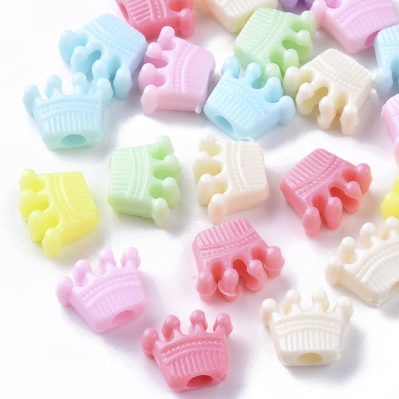 Opaque Polystyrene Plastic Beads Mixed Color 10.5x13x6mm Hole: 3.5mm 100pcs/50g