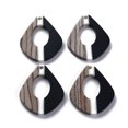 thumbnail image 1 of Opaque Resin & Walnut Wood Pendants Rhombus Black 28x23x3mm Hole: 2mm, 1 of 3
