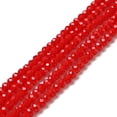 thumbnail image 1 of Opaque Solid Color Crystal Glass Rondelle Beads Strands Faceted Red 3.5x2.5~3mm Hole: 1mm about 138pcs/strand 12.9 inch, 1 of 3