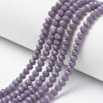 thumbnail image 1 of Opaque Solid Color Glass Beads Strands Faceted Rondelle Medium Purple, 1 of 2