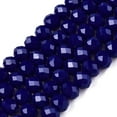 thumbnail image 1 of Opaque Solid color Imitation Jade Glass Beads Strands Faceted Rondelle Blue 3.5~3.8x3mm Hole: 0.4mm 105~110pcs/strand 29~31cm, 1 of 3