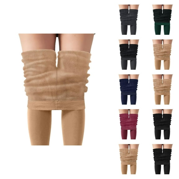 Opaque Tights for Women 2025 Winter Lined Thermal Warm Tummy Compression Tights Pantyhose