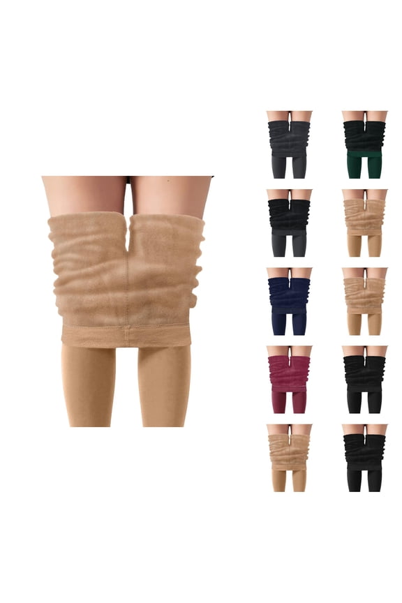 Opaque Tights for Women 2025 Winter Lined Thermal Warm Tummy Compression Tights Pantyhose