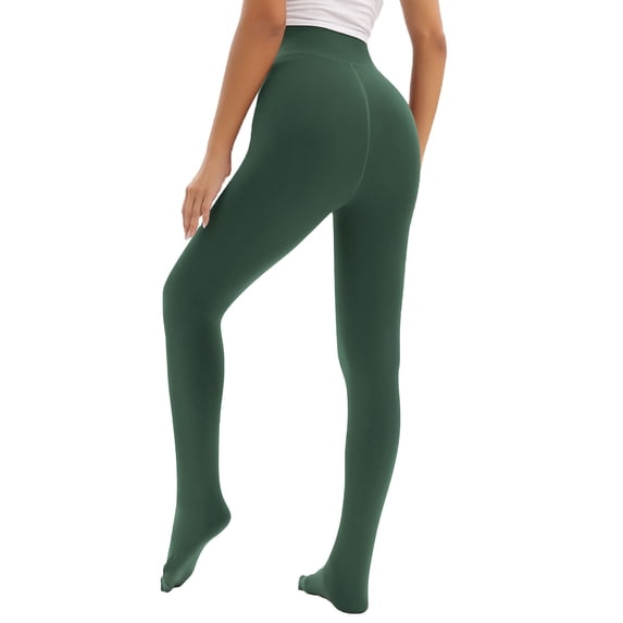 Opaque Tights for Women High Waist Footed Pantyhose Fleece Lining Colored Tights Stretchy Breathable Thickened Fall Winter Warm Tights