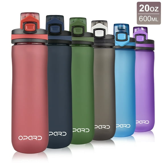 Opard Sports Water Bottles 20 Oz BPA Free Leak Proof Tritan Plastic Bottle Flip Top
