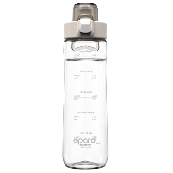 Opard Zip 20oz Plastic Water Bottle Dishwasher Safe, Leakproof Flip-Top Lid, BPA Free Tritan, Wide Mouth Reusable Kids Water Bottle for School Hiking Commuting Outdoor Travel and Gym