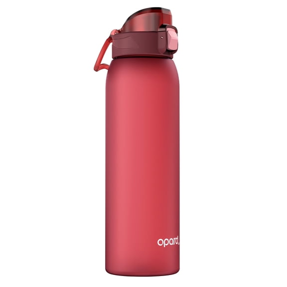 Opard Zip 32oz Plastic Water Bottle Dishwasher Safe, Leakproof Flip-Top Lid, BPA Free Tritan, Wide Mouth Reusable Sports Water Bottle for Gym Hiking Commuting Outdoor Travel and School
