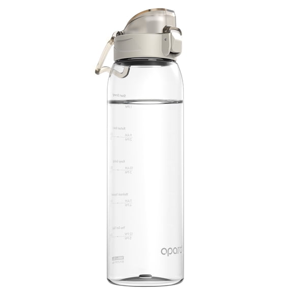 Opard Zip 32oz Plastic Water Bottle Dishwasher Safe, Leakproof Flip-Top Lid, BPA Free Tritan, Wide Mouth Reusable Sports Water Bottle for Gym Hiking Commuting Outdoor Travel and School