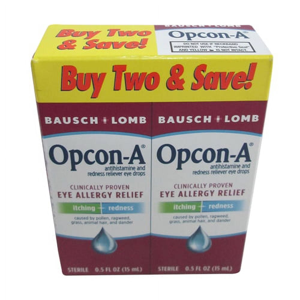 OpconA Eye Allergy Relief Drops, Twin Pack 15 Ml, 3 Pack