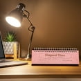 Opehuo 2025 Mini Desk Calendar,18 Months Standing Flip English Desk Desk Calendar 2025 Pink