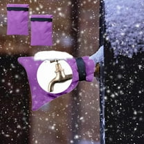 Opehuo 2Pcs Outdoor Faucet Cover for Winter Freeze Protection,Thicken Outdoor Winter Insulated Spigot Cover,Reusable Oxford Cloth Hose Bib Cover for Winter(7.87"x5.51",Purple)
