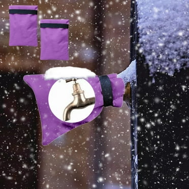 Opehuo 2Pcs Outdoor Faucet Cover for Winter Freeze Protection,Thicken Outdoor Winter Insulated Spigot Cover,Reusable Oxford Cloth Hose Bib Cover for Winter(7.87"x5.51",Purple)